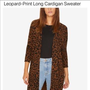 Sanctuary Long Brown Leopard Cardigan XS